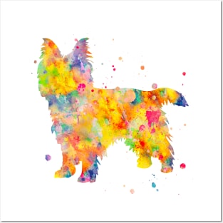 Australian Terrier Dog Watercolor Painting Posters and Art